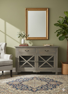 Buffets Side Tables: Rustic Elegance Sideboard Buffet – Weathered Grey Finish