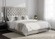 Ancona Buttoned California King Headboard - Light Grey Velvet