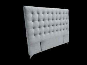 Dream Zone: Maison Buttoned Headboard - Queen Size - Steel Velvet - NEW ARRIVAL