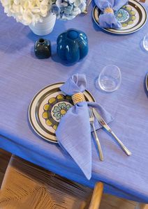 Home: Thin Pin Blue Cotton Linen Napkins