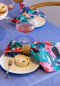 Home: Wilderness Pink Cotton Linen Napkins