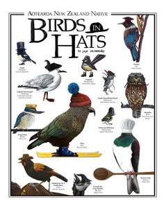 Products: Aotearoa New Zealand Native Birds In Hats – PDF – Two Ruru