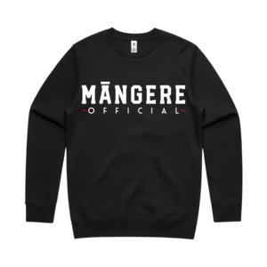 Mangere Official: Black Māngere Official Crewneck