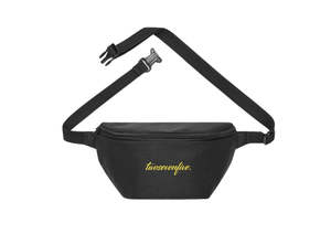 Black/Yellow Script Bum Bag