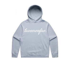 Powder Blue Script Hoodie