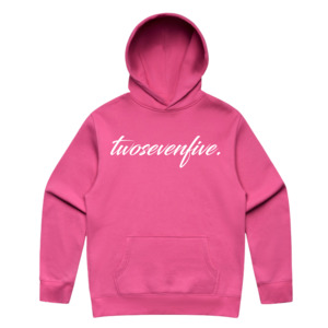 Pink/White Script Logo Hoodie