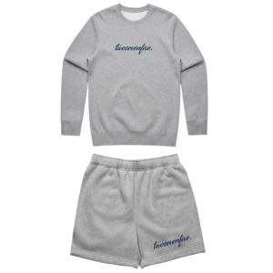 Grey Marle Script Logo Tracksuit