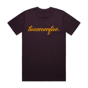 NEW!! Plum/Yellow Script Logo T-Shirt
