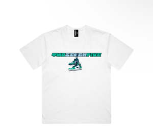 NEW!! White Box Tee - Green Sneaker