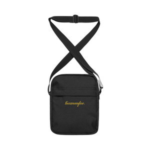 Headwear Accessories: Black/Gold Script Logo Flight Bag