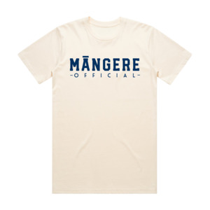 NEW!! Ecru/Navy Māngere Official T-Shirt