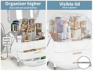 Makeup Storage Case Cosmetic Organiser White