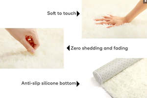 Ovela Suzy Shaggy Rug (160cm x 250cm, Creme)