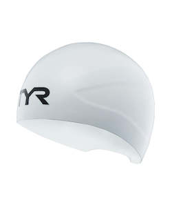 Swim Caps Equipment: TYR Wallbreaker 2.0 Racing Silicone Cap - White