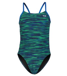 Products: TYR Girls' Fizzy Cutoutfit Swimsuit - Blue/Green