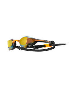 TYR Tracer-X Elite Racing Mirrored Goggle - Gold/Orange/Blac