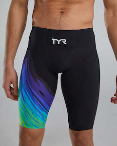 Products: TYR Men's Venzo High Waist Jammer - Lime/Navy