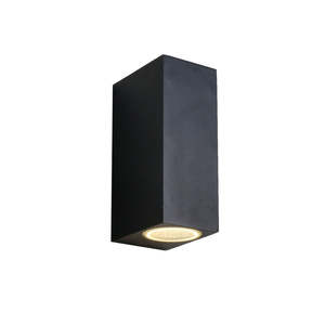 Exterior: UOW044-BLK/SLV 240V Square Up & Down Exterior Wall Light