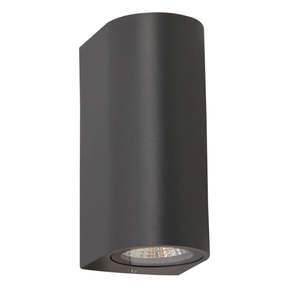 Exterior: UOW043COB-BLK-3CCT Black Round Up & Down Exterior Wall Light