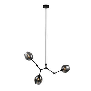 UPR-LINDSEY-3-BLK -SMK  Lindsey Bubble Replica 3 Light Pendant