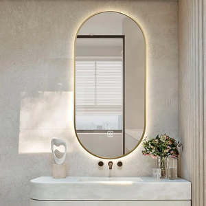 UMRR-OVAL-GLD   Oval LED mirror light with demister