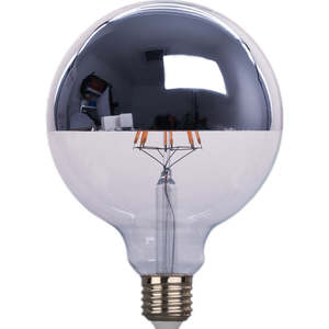 Led Globes: UG125R-CH-LED-8W-DIM   G125 Crown Chrome LED bulb
