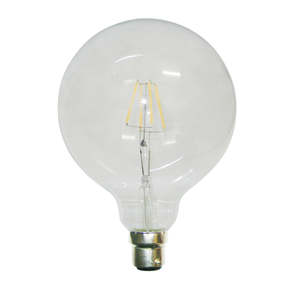 UG125L-LED4W-BC-DIM    LED Globe G125 Clear 4W Dimmable