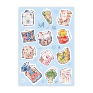 Grocery Shopping Day A6 Sticker Sheet