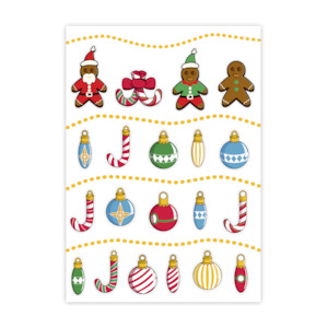 A6 Sticker Sheets: Christmas Decorations A6 Sticker Sheet - Translucent