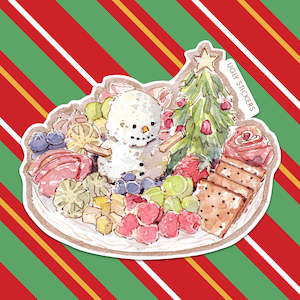 Christmas Snowman Cheese Platter