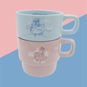 Matcha Latte Ducks On Holiday: Matcha & Latte: Waddling The World Together - Mug Set