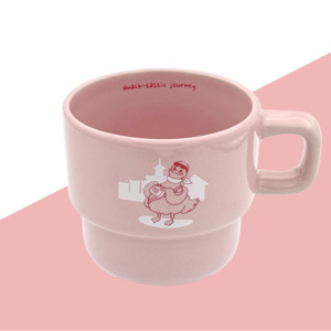 Matcha Latte Ducks On Holiday: Matcha & Latte Stackable mugs - Quack-tastic Journey