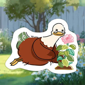 Matcha Latte Ducks On Holiday: Latte Smelling Roses