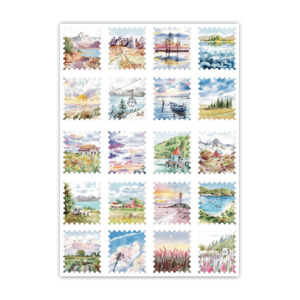 A6 Sticker Sheets: landscape Stamps Full Frame A6 Sticker Sheet