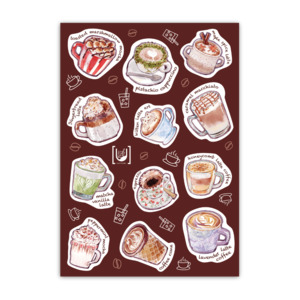 Coffee Time A6 Sticker Sheet