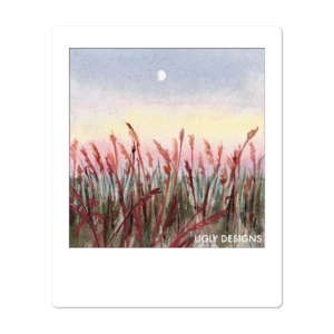 Watercolor Landscapes: Insta Memory - Sunset Over Field