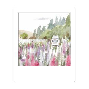 Watercolor Landscapes: Insta Memory - Roadside Lupins