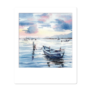 Watercolor Landscapes: Insta Memory - Boat On A Lake