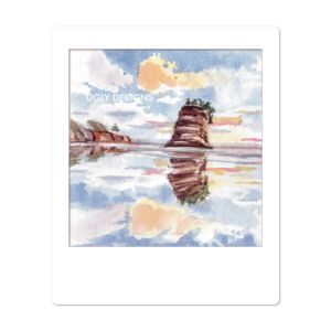 Watercolor Landscapes: Insta Memory - Taranaki, Sister Rock