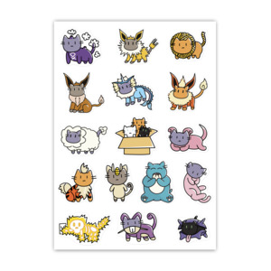 Poke Cats Series 1 A6 Sticker Sheet