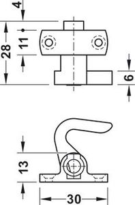 Catches, Hinges & Latches: Catch Hook Push Lock Metal LH