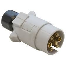 Chassis & Towing: Grey 'S' 7 Pin Round Male Trailer Plug