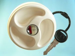 Products: White Filler Cap Only with Barrel & Keys