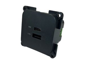 Plugs, Sockets & Power Leads: C-line USB-A & USB-C Socket Grey