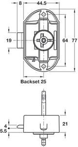 Catches, Hinges & Latches: Brown Push Lock Double Sided Plastic (with rod facility)
