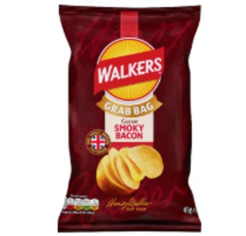 Products: Walkers Smoky Bacon Grab Bag 45g BBD 11/4/26