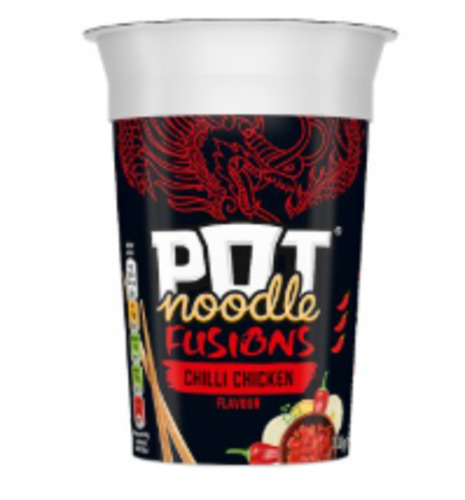 Products: Pot Noodle Fusion Chilli Chicken 100g BBD 31/10/25