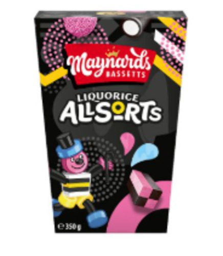Maynards Bassetts Liquorice Allsorts Carton 350g