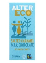 Products: Alter Eco Salted Caramel Milk Chocolate 100g BBD 10/2/26
