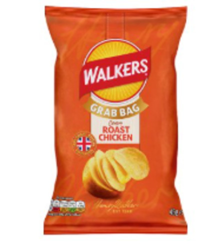 Vegan Crisps: Walkers Roast Chicken Grab Bag 45g BBD 24/1/26